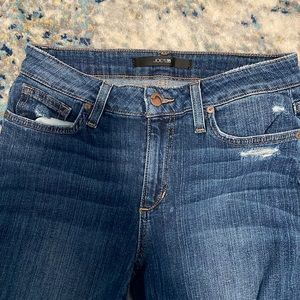 Joes blue jeans with rips on knees